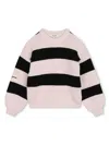 Sonia Rykiel Enfant Logo-patch Striped Jumper In Neutrals