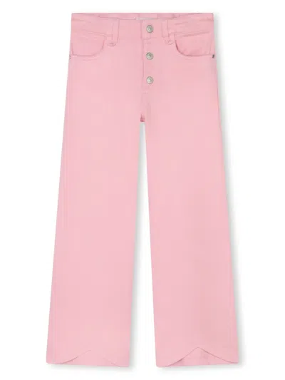 Sonia Rykiel Enfant Kids' Logo-plaque Flared Trousers In Pink