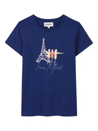 Sonia Rykiel Enfant Kids' Logo-print T-shirt In Blue
