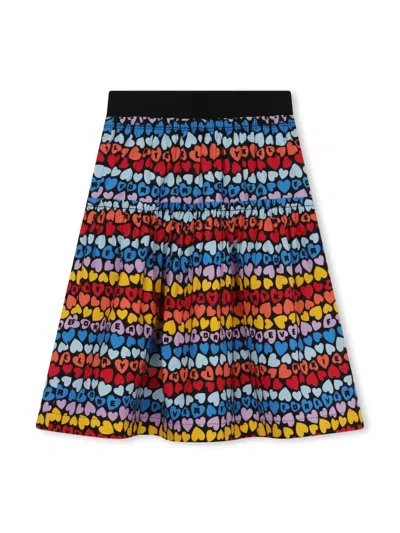 Sonia Rykiel Enfant Kids' Logo-print Tiered Skirt In Red