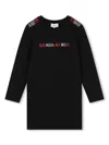 Sonia Rykiel Enfant Rhinestone-logo Dress In Black