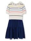 Sonia Rykiel Enfant Stripe-detailing Midi Dress In Blue