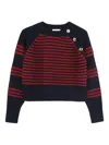 Sonia Rykiel Enfant Striped Cropped Sweater In Blue