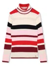 Sonia Rykiel Enfant Striped Ribbed-knit Jumper In Red