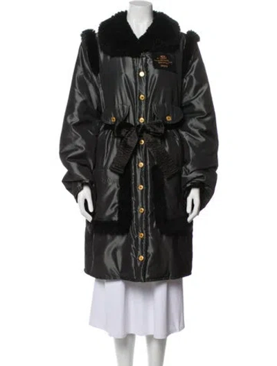 Pre-owned Sonia Rykiel Faux Fur Coat In Black