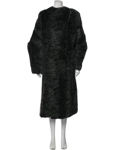 Pre-owned Sonia Rykiel Faux Fur Coat In Black