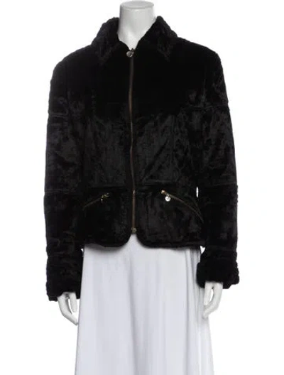 Pre-owned Sonia Rykiel Faux Fur Jacket In Black