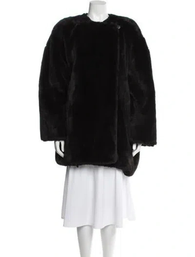 Pre-owned Sonia Rykiel Faux Fur Jacket In Black