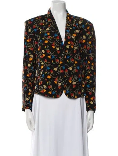 Pre-owned Sonia Rykiel Floral Print Blazer In Black