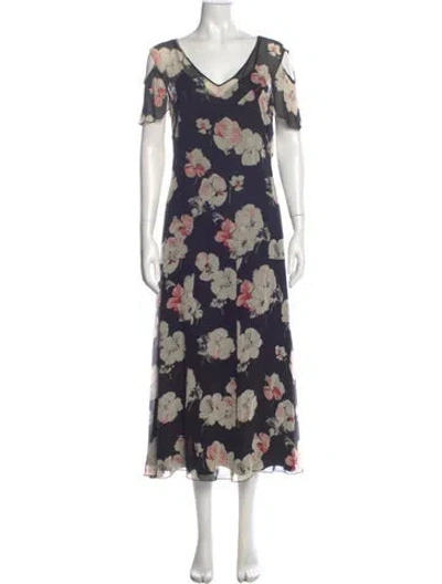 Pre-owned Sonia Rykiel Floral Print Long Dress In Multi