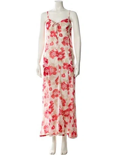 Pre-owned Sonia Rykiel Floral Print Long Dress In Multi