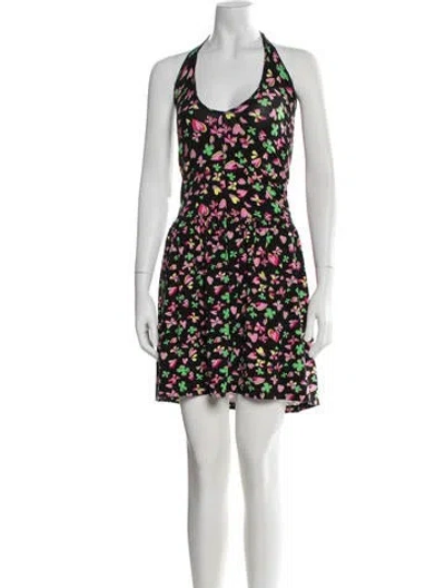 Pre-owned Sonia Rykiel Floral Print Mini Dress W/ Tags In Black
