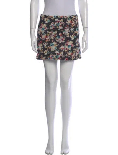 Pre-owned Sonia Rykiel Floral Print Mini Skirt In Multi