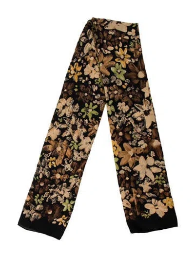 Pre-owned Sonia Rykiel Floral Print Scarf In Brown