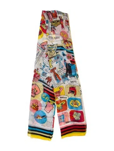 Pre-owned Sonia Rykiel Floral Print Scarf In Neutral