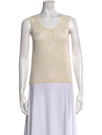Pre-owned Sonia Rykiel Floral Print Scoop Neck Top In Neutral