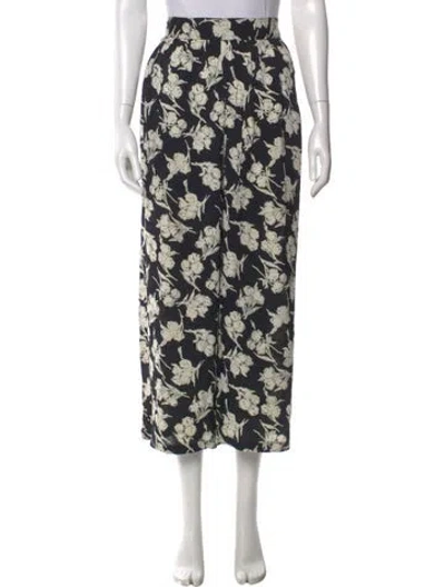 Pre-owned Sonia Rykiel Floral Print Wide Leg Pants In Black