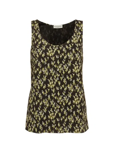 Pre-owned Sonia Rykiel Floral-print Tank Top In Brown