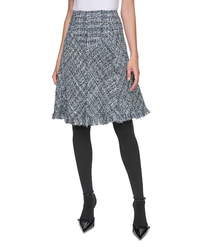 Sonia Rykiel Fringe Trim Flared Skirt In Gray