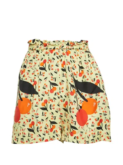 Pre-owned Sonia Rykiel Fruit-print Shorts In Yellow