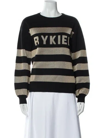 Pre-owned Sonia Rykiel Graphic Print Crew Neck Sweater In Black