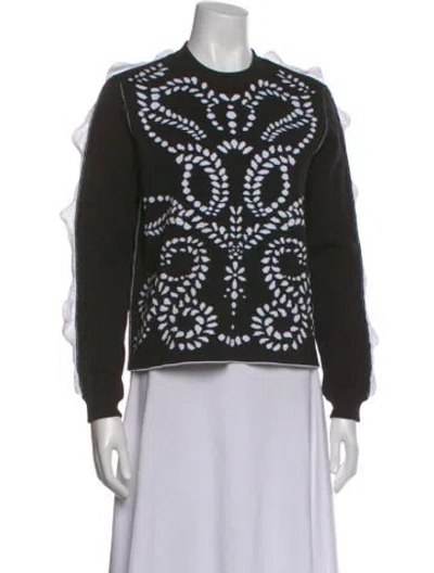 Pre-owned Sonia Rykiel Graphic Print Crew Neck Sweater In Black