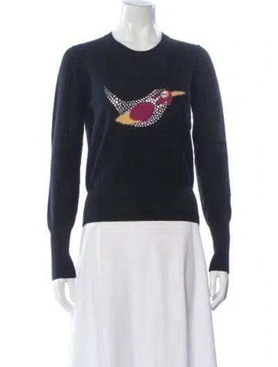 Pre-owned Sonia Rykiel Graphic Print Crew Neck Sweater In Black