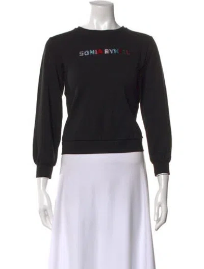 Pre-owned Sonia Rykiel Graphic Print Crew Neck Sweater In Black