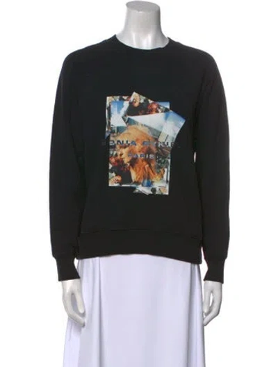 Pre-owned Sonia Rykiel Graphic Print Crew Neck Sweatshirt In Black