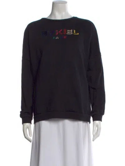 Pre-owned Sonia Rykiel Graphic Print Crew Neck Sweatshirt In Black
