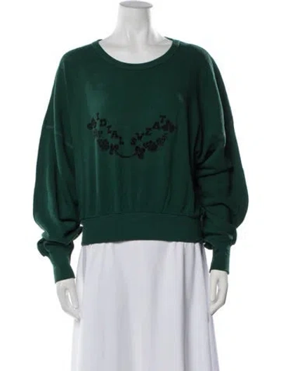 Pre-owned Sonia Rykiel Graphic Print Crew Neck Sweatshirt In Green
