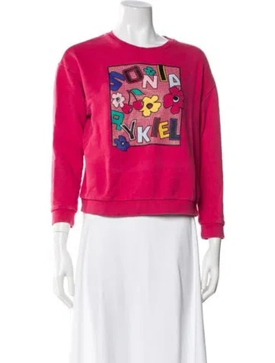 Pre-owned Sonia Rykiel Graphic Print Crew Neck Sweatshirt In Pink