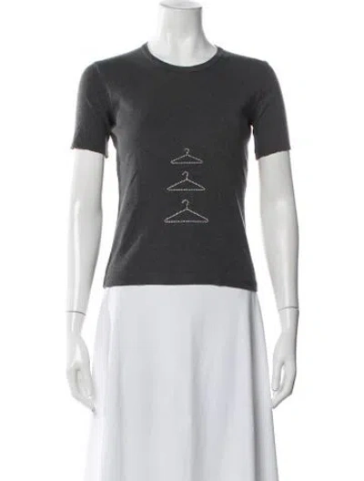Pre-owned Sonia Rykiel Graphic Print Crew Neck Top In Blue