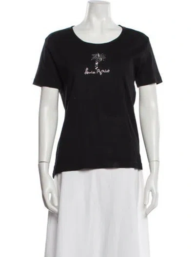 Pre-owned Sonia Rykiel Graphic Print Crew Neck T-shirt In Black