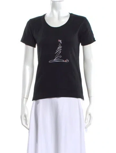 Pre-owned Sonia Rykiel Graphic Print Crew Neck T-shirt In Black