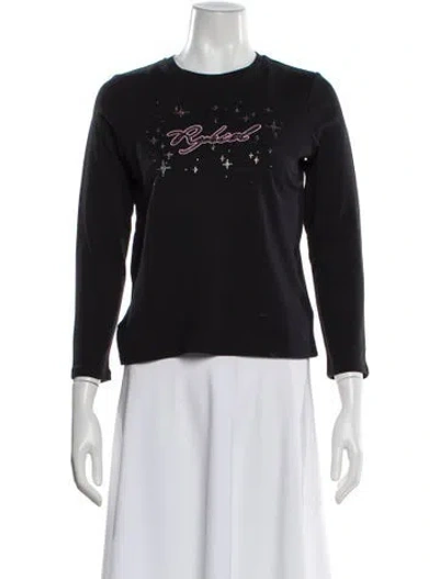 Pre-owned Sonia Rykiel Graphic Print Crew Neck T-shirt In Black