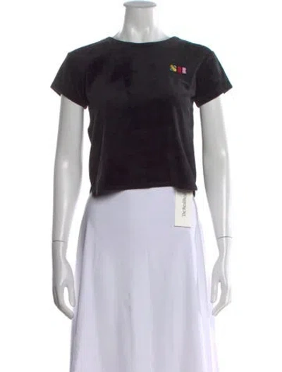 Pre-owned Sonia Rykiel Graphic Print Crew Neck T-shirt In Black