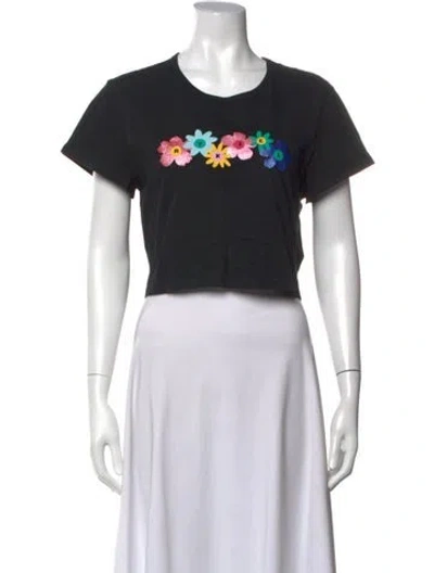 Pre-owned Sonia Rykiel Graphic Print Crew Neck T-shirt In Black/white