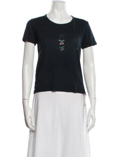 Pre-owned Sonia Rykiel Graphic Print Crew Neck T-shirt In Blue
