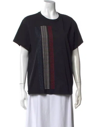 Pre-owned Sonia Rykiel Graphic Print Crew Neck T-shirt In Blue