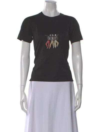 Pre-owned Sonia Rykiel Graphic Print Crew Neck T-shirt In Gray