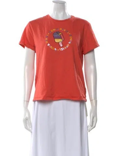 Pre-owned Sonia Rykiel Graphic Print Crew Neck T-shirt In Orange
