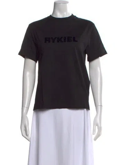 Pre-owned Sonia Rykiel Graphic Print Crew Neck T-shirt W/ Tags In Black
