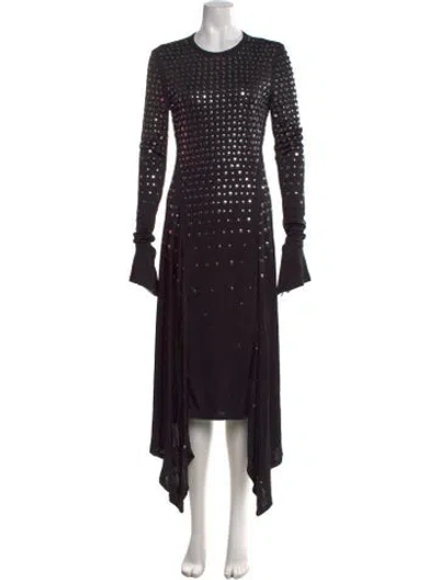 Pre-owned Sonia Rykiel Graphic Print Midi Length Dress In Black