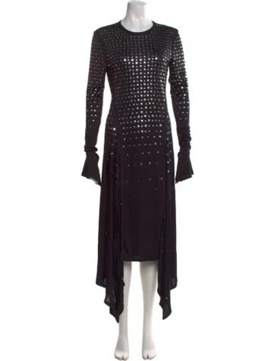 Pre-owned Sonia Rykiel Graphic Print Midi Length Dress In Black