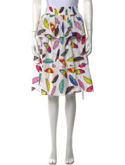 Pre-owned Sonia Rykiel Graphic Print Midi Length Skirt In Yellow