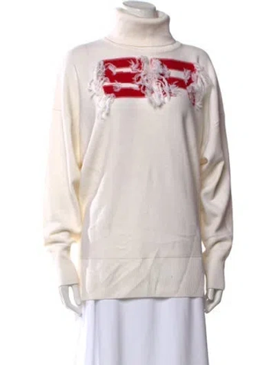 Pre-owned Sonia Rykiel Graphic Print Mock Neck Sweater In Neutral