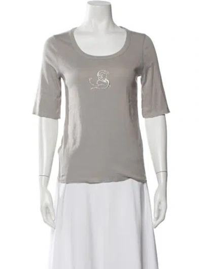 Pre-owned Sonia Rykiel Graphic Print Scoop Neck T-shirt In Grey