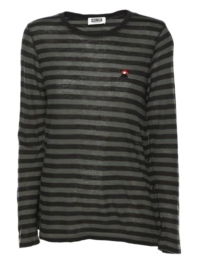 Pre-owned Sonia Rykiel Striped Top In Green