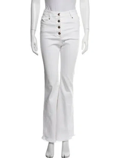 Pre-owned Sonia Rykiel High-rise Flared Jeans In White